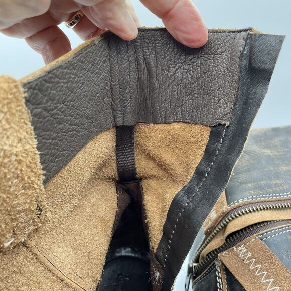 BED STU Roma Harness Ankle Boots Women's 10 Brown Distressed Leather Moto Biker - Picture 15 of 15